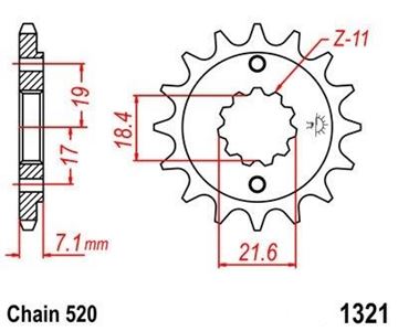 Picture of SPROCKET FRONT 1321 13 PREMIOUM