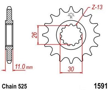 Picture of SPROCKET FRONT 1591 15 PREMIOUM