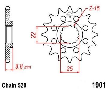 Picture of SPROCKET FRONT 1901 13 PREMIOUM