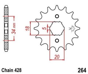 Picture of SPROCKET FRONT 264 14 PREMIOUM