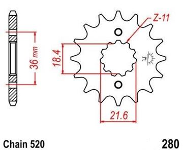 Picture of SPROCKET FRONT 280 13 PREMIOUM