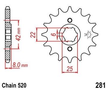 Picture of SPROCKET FRONT 281 14 PREMIOUM