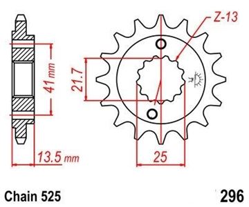 Picture of SPROCKET FRONT 296 15 PREMIOUM