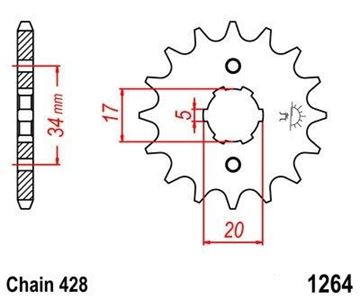 Picture of SPROCKET FRONT 1264 15 PREMIOUM