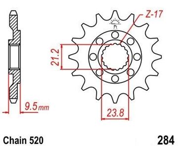 Picture of SPROCKET FRONT 284 14 PREMIOUM