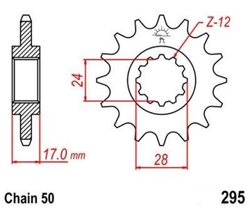 Picture of SPROCKET FRONT 295 15 PREMIOUM