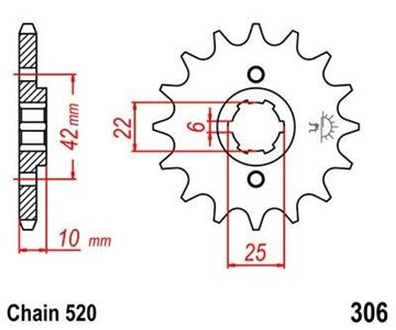 Picture of SPROCKET FRONT 306 15 PREMIOUM