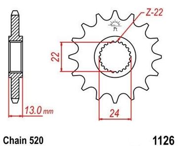 Picture of SPROCKET FRONT 1126 16 PREMIOUM