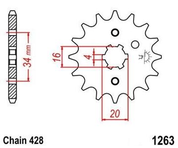 Picture of SPROCKET FRONT 1263 14 PREMIOUM