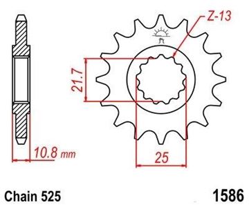 Picture of SPROCKET FRONT 1586 16 PREMIOUM