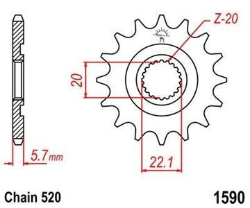 Picture of SPROCKET FRONT 1590 13 PREMIOUM
