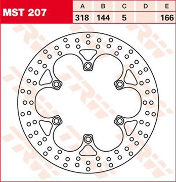 Picture of DISC BRAKE MST207 NTV650/400 FRONT 318-144 6H TRW LUCAS