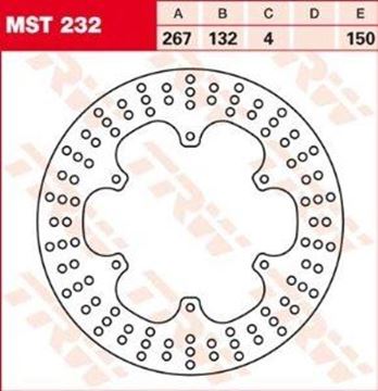 Picture of DISC BRAKE MST232 XT600 -95 FRONT 267-132 6H TRW LUCAS
