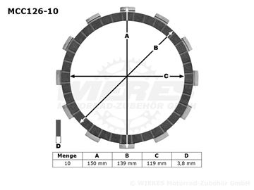 Picture of DISK CLUTCH MCC126-10 XLV1000 SET TRW LUCAS