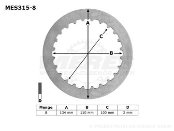 Picture of DISK CLUTCH MES315-8 TDM 850 900 SET TRW LUCAS