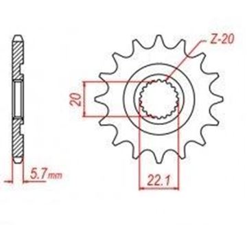 Picture of SPROCKET FRONT 2103 14 PBR