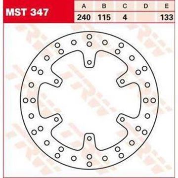 Picture of DISC BRAKE MST347 WR125 426 REAR 240-115 6H TRW LUCAS