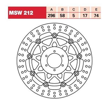 Εικόνα της ΔΙΣΚΟΠΛΑΚΑ MSW212 CBR600F 95 98 296-58 6ΤΡ TRW LUCAS