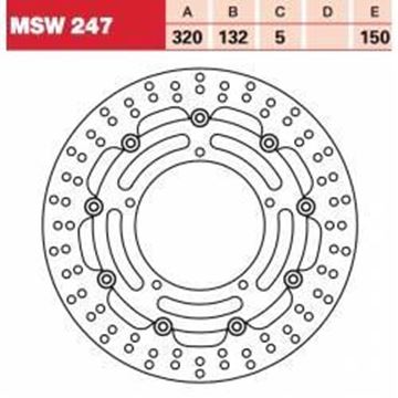 Picture of DISC BRAKE MSW247 R1 04 FRONT 320-132 5H TRW LUCAS