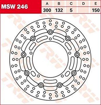 Picture of DISC BRAKE MSW246 FAZER600 04 FRONT 298-132 5H TRW LUCAS