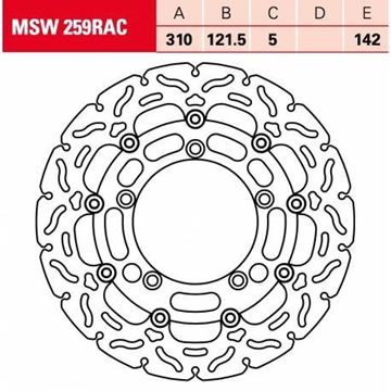 Picture of DISC BRAKE MSW259RAC 310-121.5 5H TRW LUCAS