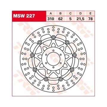 Εικόνα της ΔΙΣΚΟΠΛΑΚΑ MSW227 CBR900 RR 99 ΕΜΠ 310-62 6ΤΡ TRW LUCAS
