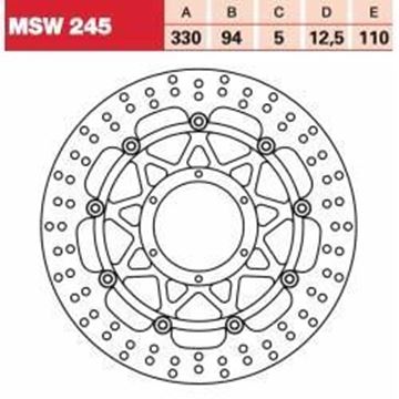 Εικόνα της ΔΙΣΚΟΠΛΑΚΑ MSW245 CBR900 954 03 ΕΜΠ 330-94 6ΤΡ TRW LUCAS