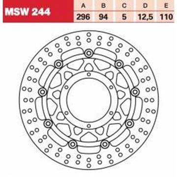 Εικόνα της ΔΙΣΚΟΠΛΑΚΑ MSW244 296-94 6ΤΡ TRW LUCAS