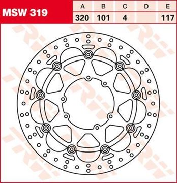 Εικόνα της ΔΙΣΚΟΠΛΑΚΑ MSW319 320-101 6ΤΡ TRW LUCAS