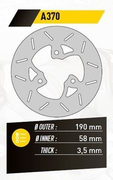 Picture of DISC BRAKE FE.A370 APRILIA GILERA PIAGG FRONT 190-58 3,5 3H FE