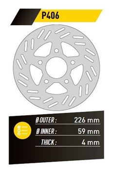 Picture of DISC BRAKE FE.P406 SYMPHONY 125-150 FRONT REAR 226-59 4 5H FE