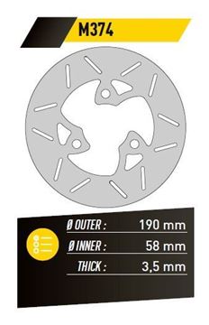 Picture of DISC BRAKE FE.M374 AEROX FRONT REAR 190-57 3.5 3H FE