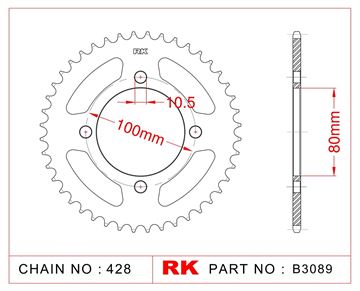 Picture of SPROCKETS REAR B3089 45T JT1794 RK