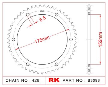 Picture of SPROCKETS REAR B3098 53T JT839 RK