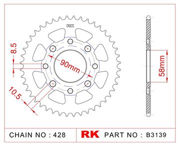 Picture of SPROCKETS REAR B3139 39T JT269 RK