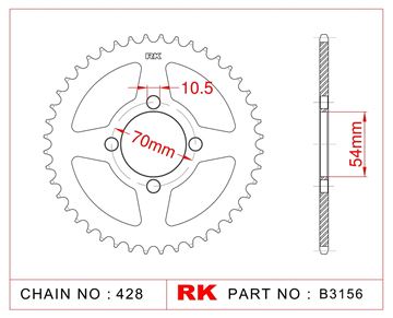 Picture of SPROCKETS REAR B3156 42T JT1206 RK