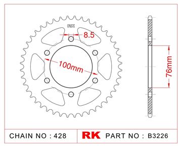 Picture of SPROCKETS REAR B3226 48T JT1844 RK