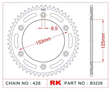 Picture of SPROCKETS REAR B3228 54T JT1258 RK