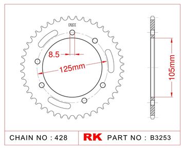 Picture of SPROCKETS REAR B3253 48T JT1134 RK
