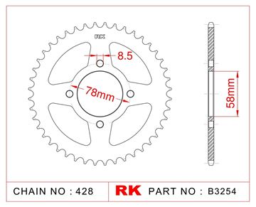 Picture of SPROCKETS REAR B3254 42T JT810 RK