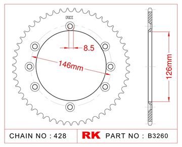 Picture of SPROCKETS REAR B3260 50T JT805 RK