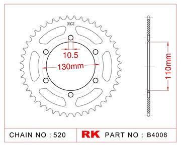 Picture of SPROCKETS REAR B4008 42T JT486 RK