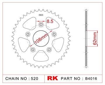 Picture of SPROCKETS REAR B4016 39T JT701 RK