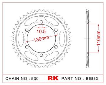 Picture of SPROCKETS REAR B6833 43T JT479 RK