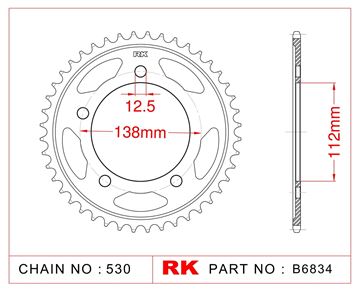 Picture of SPROCKETS REAR B6834 44T JT302 RK