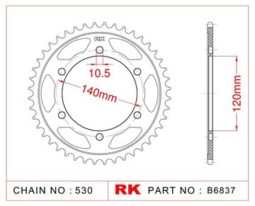 Picture of SPROCKETS REAR B6837 40T JT499 RK