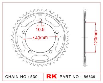 Picture of SPROCKETS REAR B6839 42T JT1800 RK