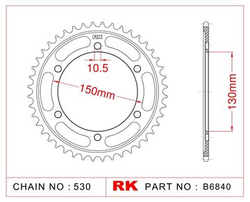 Picture of SPROCKETS REAR B6840 47T JT859 RK