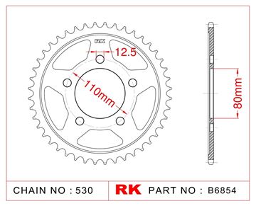 Picture of SPROCKETS REAR B6854 43T JT1334 RK