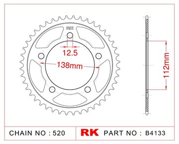 Picture of SPROCKETS REAR Β4133 43T JT1316 RK